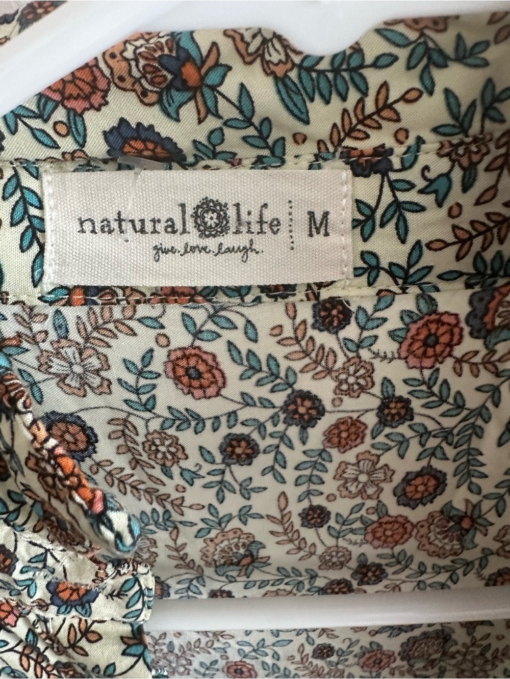 Natural Life Rebecca Midi Dress Cream Orange Border Medium - Picture 13 of 13
